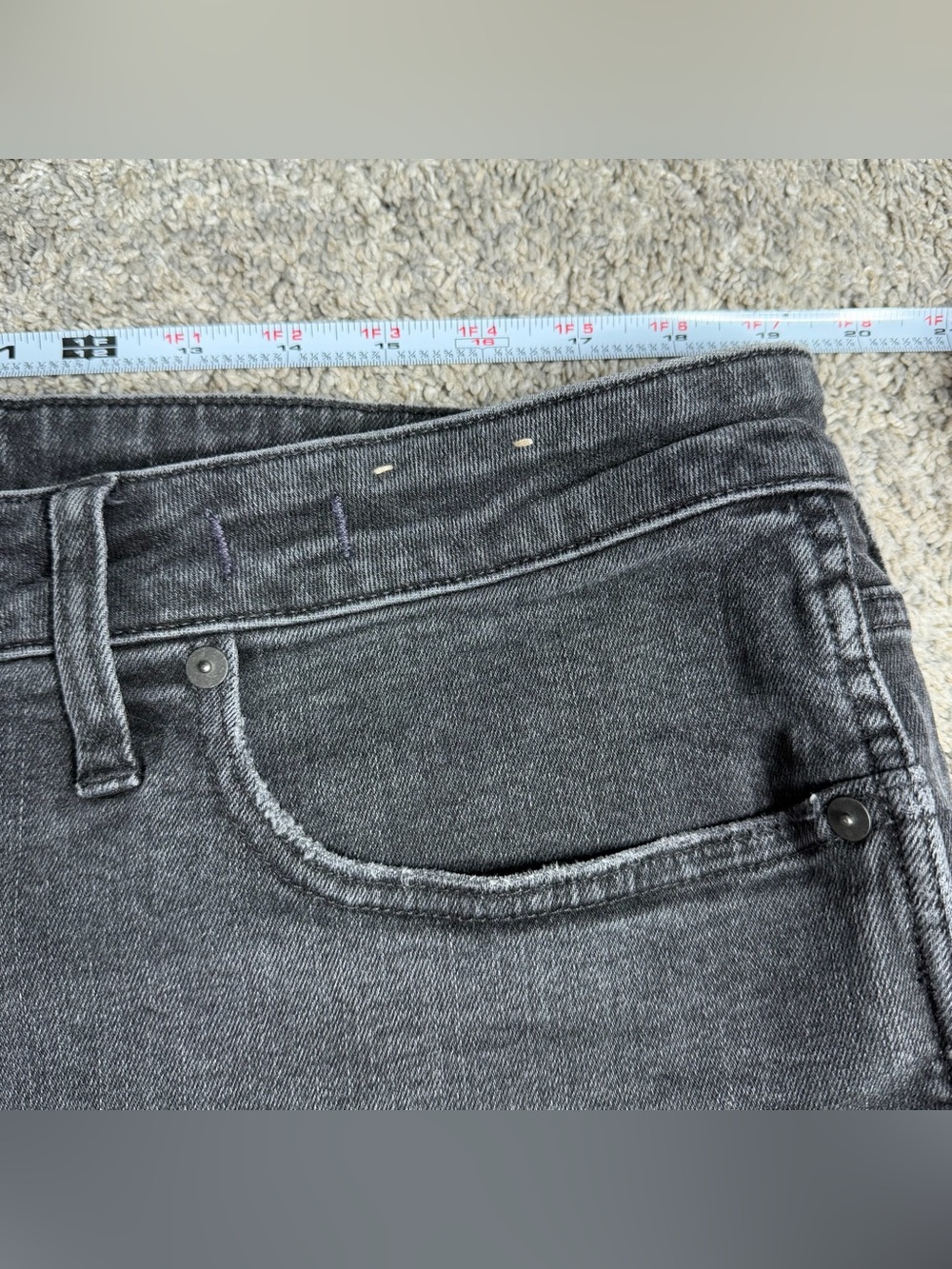 Madewell Plus Mid-Rise Stovepipe Jeans 18 W black Armand Wash Raw-Hem Edition - Picture 13 of 15